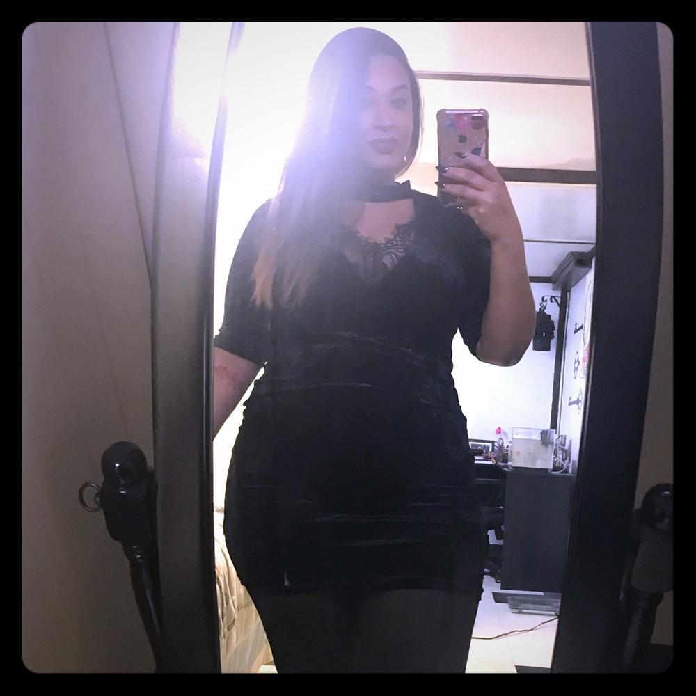 Velvet bodycon dress